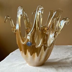 Murano Abstract Crystal Vase